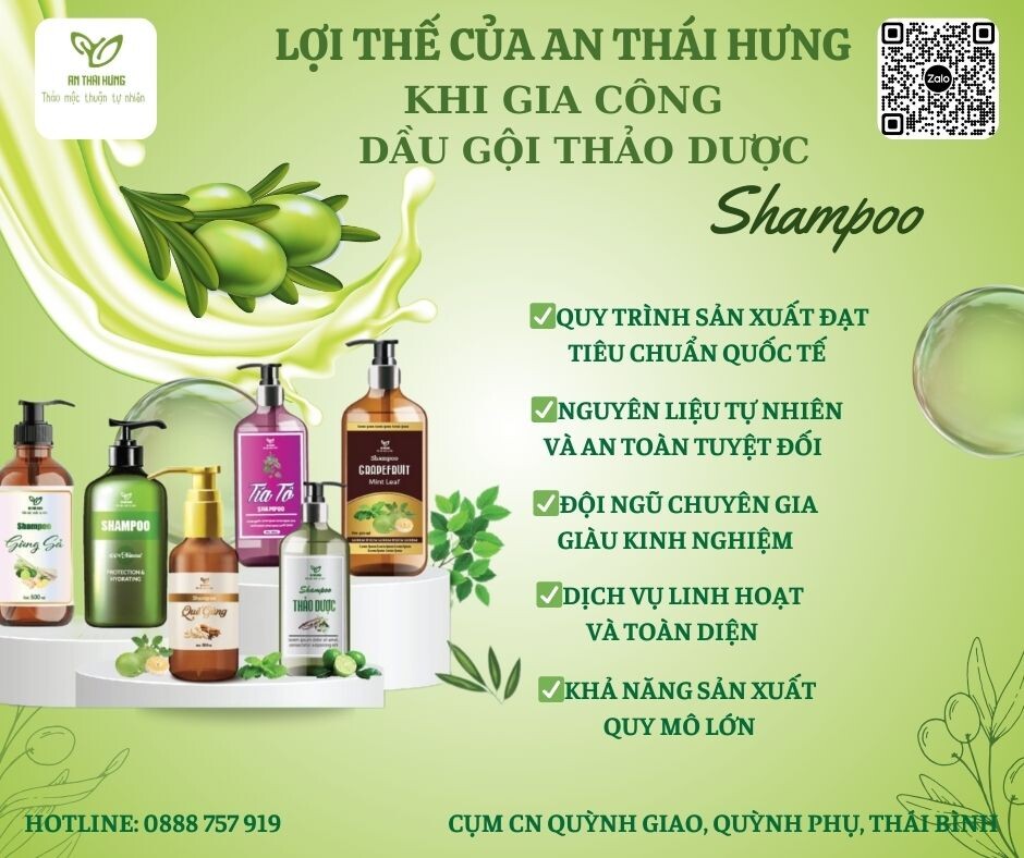 Lợi thế của An Thái Hưng trong gia công dầu gội thảo dược