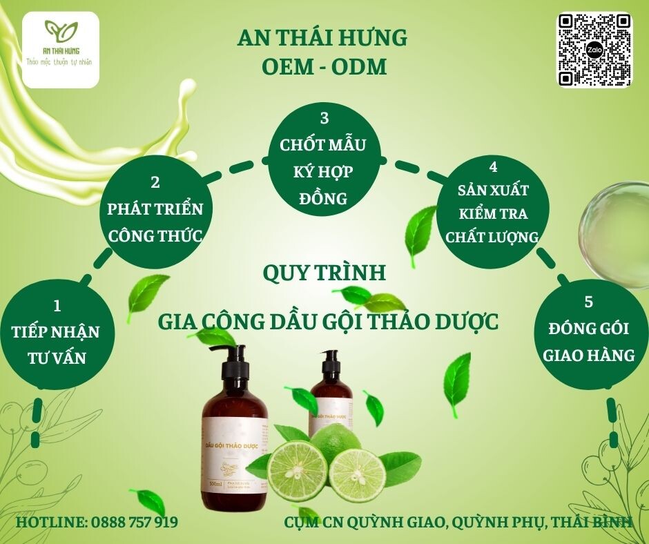 Quy trình gia công dầu gội tại An Thái Hưng