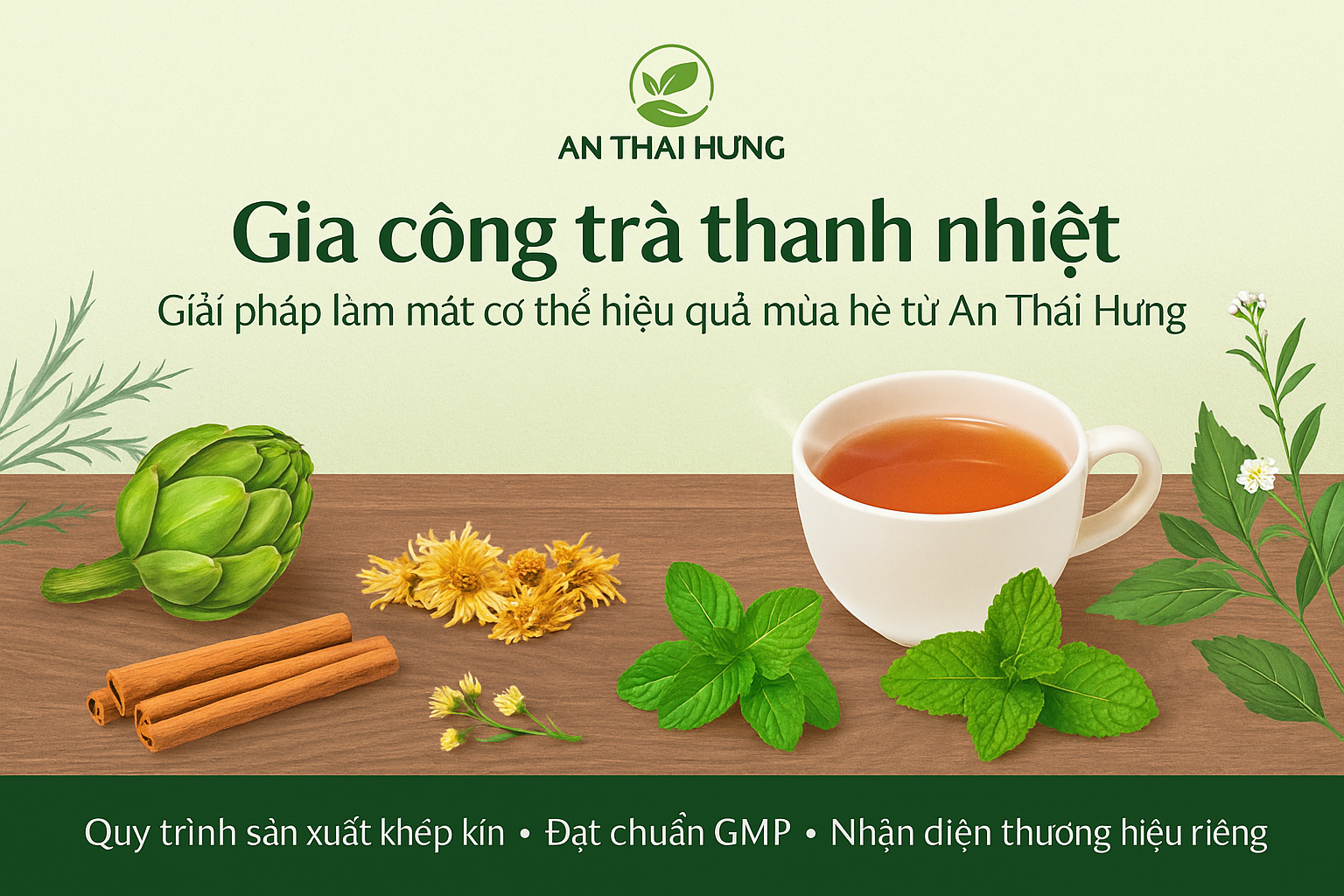 Gia công trà thanh nhiệt – Giải pháp làm mát cơ thể hiệu quả mùa hè từ An Thái Hưng